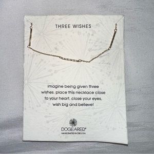 NWT Dogeared Three Wishes Gold 18” Necklace💛